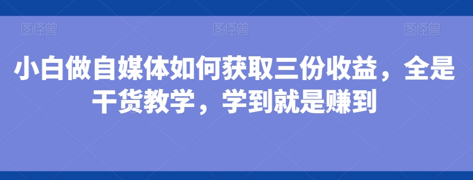 小白做自媒体如何获取三份收益，全是干货教学，学到就是赚到-Zv头条